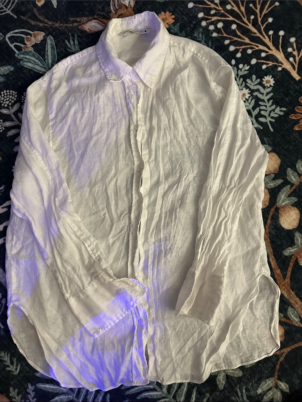 White Linen Button-Up Shirt
